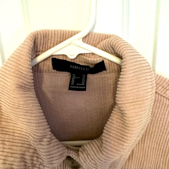 Blush Pink corduroy button jacket with pocket - Picture 3 of 5